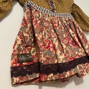 Rare 🌿 Platinum by Matilda Jane Girls Earthy Floral 3/4 Sleeve Blouse